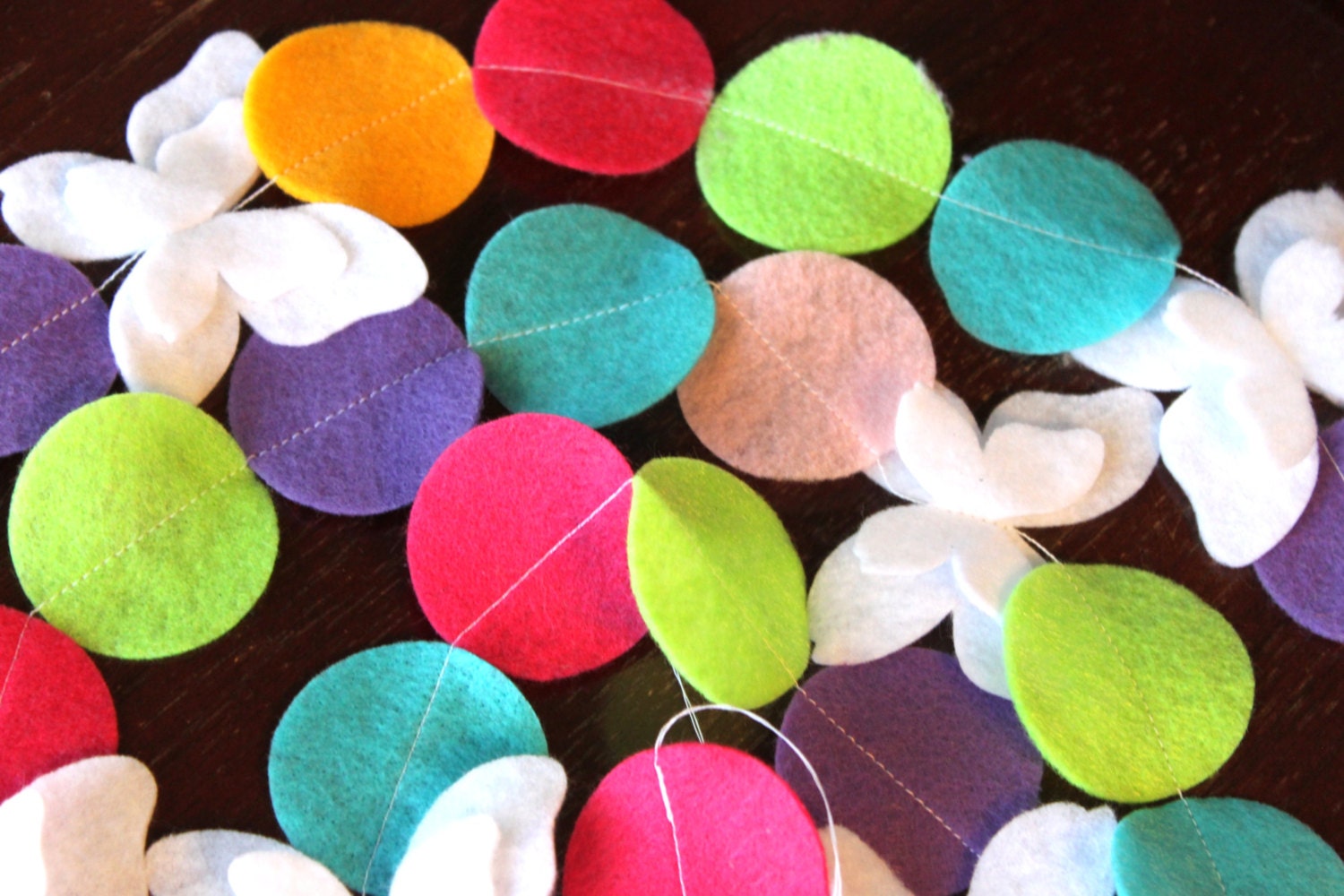 Felt Butterfly and Circle Garland - Jellybean Il_170x135