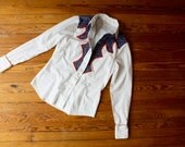 Vintage 1970s Cowboy Blouse Size M
