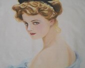 Sweet Sue Reproduction Lithograph by artist Earl Christy 1970s. New Hazel Pearson Handicrafts
