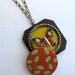 Mariposa - Upcycled Powder Tin - Butterfly and Mirror Locket Necklace