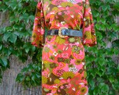 Vintage 60s  / Asian Style / Shift Dress / LARGE