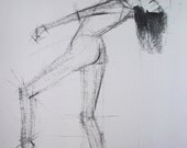 10% OFF on ALL Items Figure Arch Back Original Charcoal Gesture Drawing 14 x 11