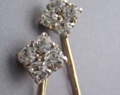 Gold Bobby Pins with Rhinestones - Vintage Adorned