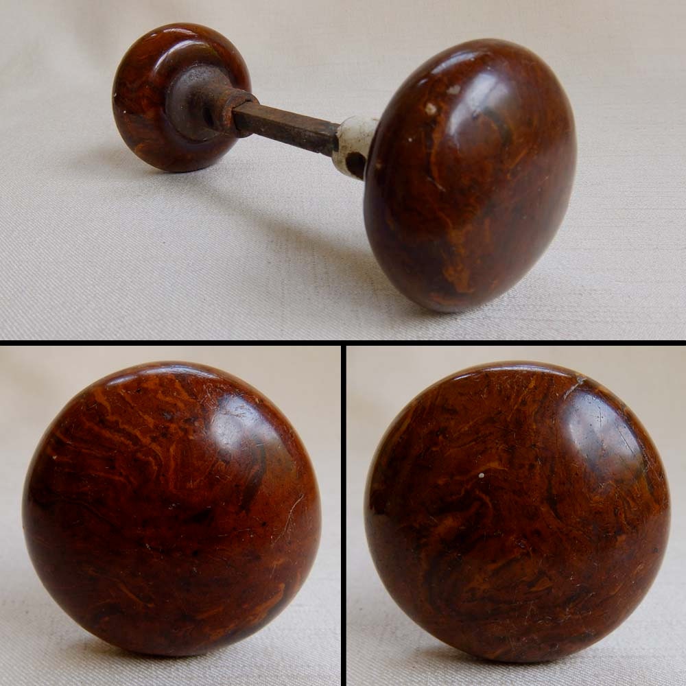 Antique Bennigton Pottery Porcelain Door Knob Set by ClockWinder