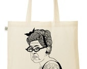 Illustrated Tattoo Lady Hand printed tote bag