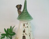 Fairytale Tower - Rapunzel - Night Light - Fairy House - Wheel Thrown - Ready to Ship
