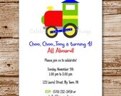 SET of 12 Choo Choo TRAIN Invitations : Personalized Il_170x135