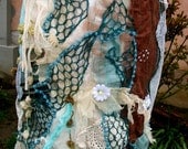 skirt, mori girl, textured, seaweed,spring fashion,jane austen,romantic,eco chic,salvaged,boho,tattered,woodland faery ,women fashion,daisy