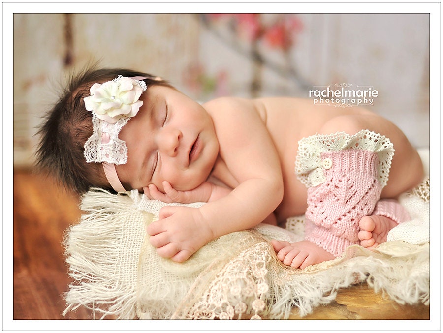 With Grace- dainty lace and flower tie back tieback halo headband