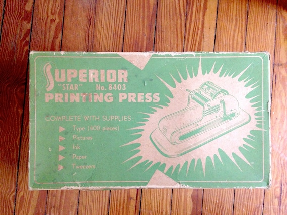 Vintage Printing Press Superior Star Smeco by VintageJunkInMyTrunk