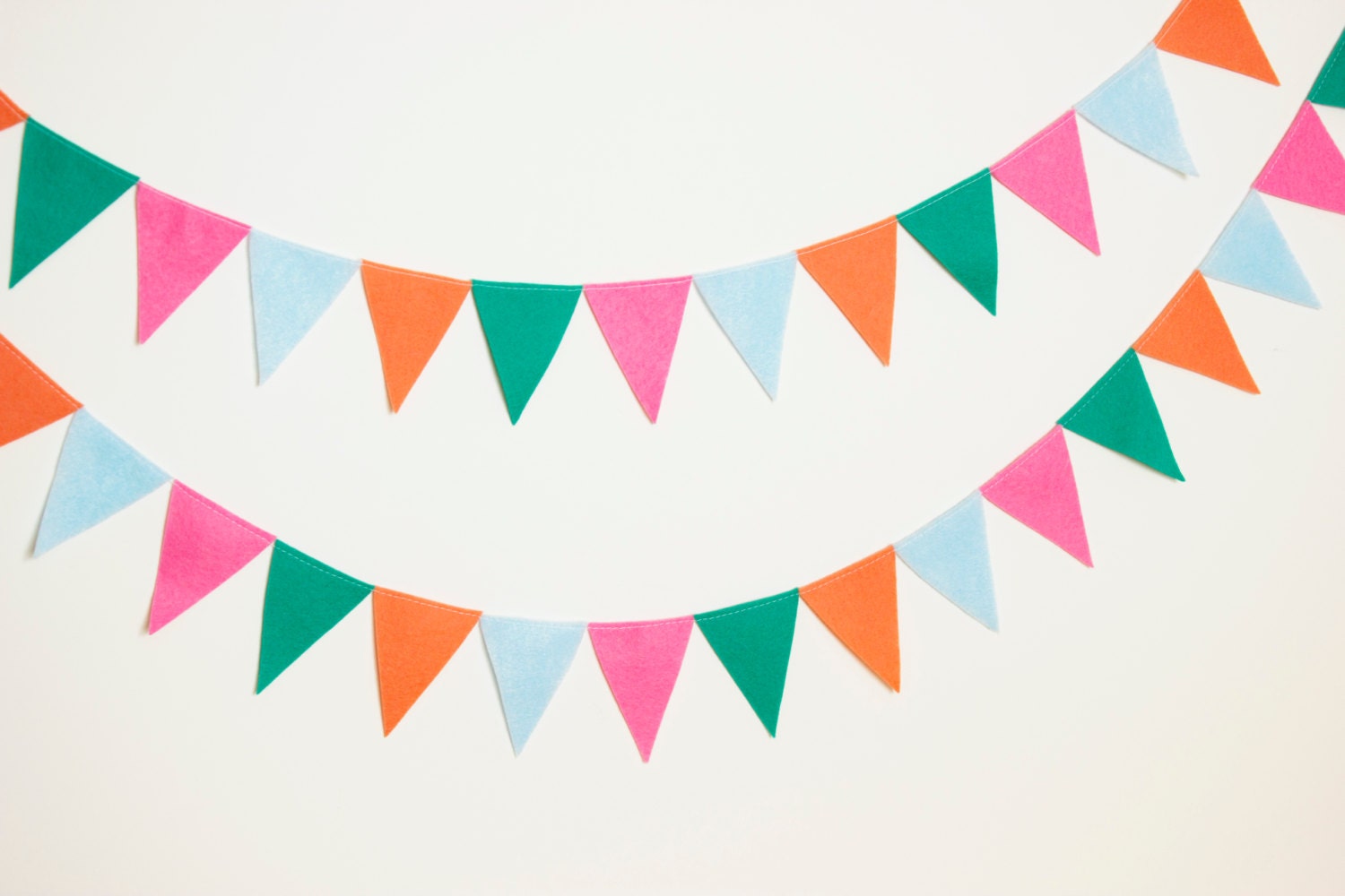 Mini Felt Bunting Garland (petal, light blue, coral, teal)