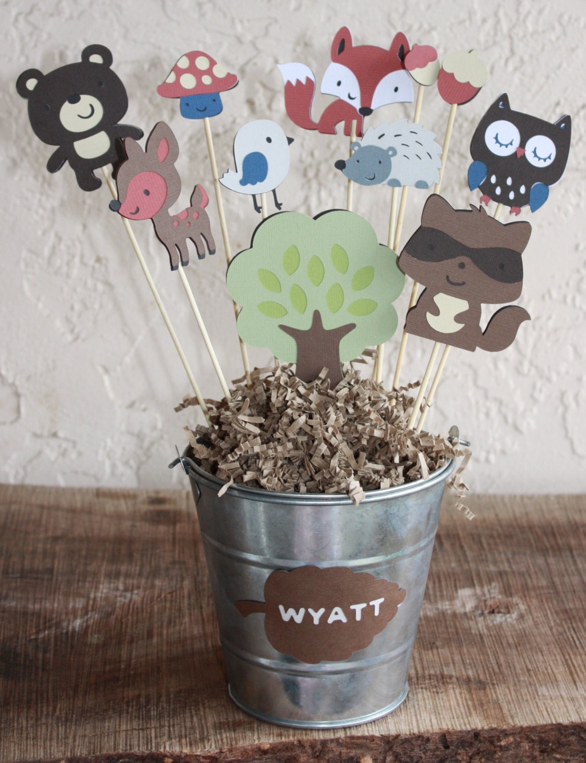 Forest friends and woodland animal centerpiece