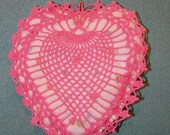 Vintage Crochet Pincushion or Decor Pink