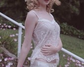 Vintage Edwardian Style 'Gardenia' Embroidered Mesh Camisole Heirloom Lingerie Handmade to Order