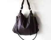 SALE Oxblood Leather Bag - Lotus Bag in soft pebbled leather in Garnet NEW ss2013