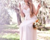 Infinity Wrap Wedding Dress without Train -Cameo Nude Sheer Octopus Convertible Wrap Gown
