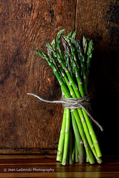 Asparagus - Green Vegetables - 11x14 affordable art - Veggies - Home Decor - From The Garden - Rustic Decor - Kitchen Decor - Natural Tones - PhotoLadz