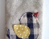 Unique iPhone Fabric Case/ iPhone 4S Cover / iPhone 4 Case/ iPod Touch/ Fabric Padded Sleeve - Little Blue Bird