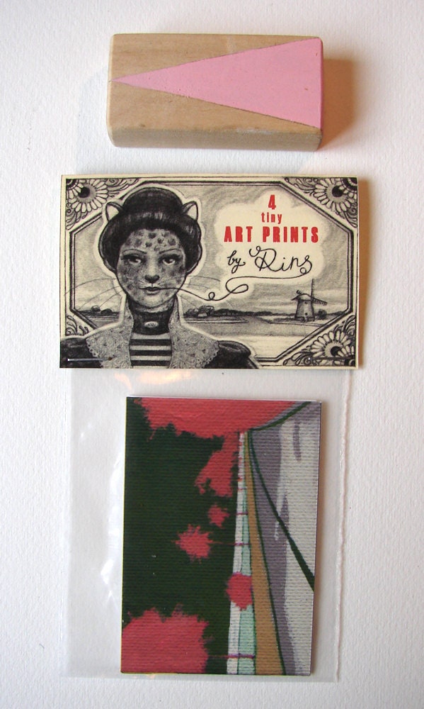Tiny art prints set. 4 lovely little landscapes