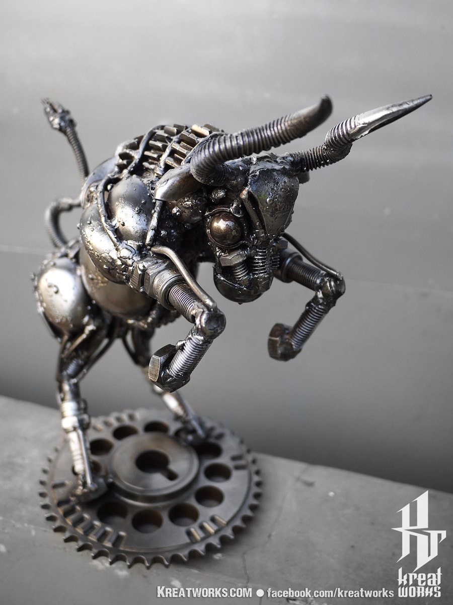 Recycled Metal Taurus (small item) --- Zodiac