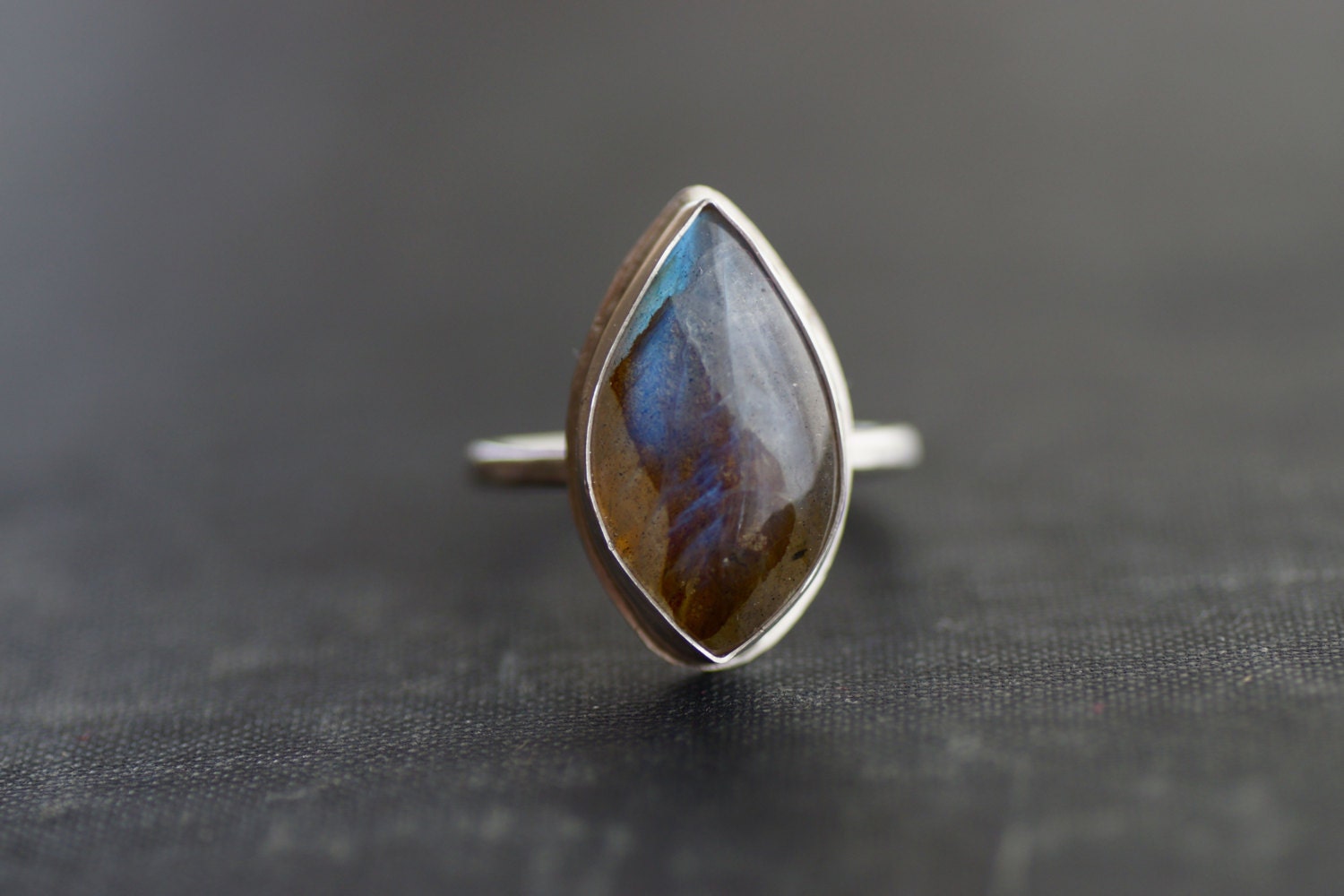 Labradorite and Sterling Silver Ring - Size 7.5