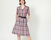 60s Dress - 1960s Plaid Dress - The Camp Counselor Dress