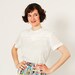 50s Blouse - 1950s Cotton Blouse - The White Triangle Blouse
