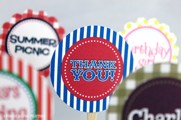Custom Lil' PARTY TAGS - Pick Your Own Design DIY Printable Cupcake Toppers Il_570xn
