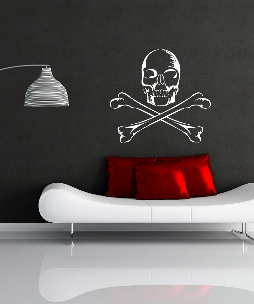 Vinyl Wall Decal Sticker Skull and Crossbones 1171m