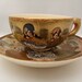 RARE Antique Early Satsuma Asian Tea Cup and Saucer hand painted