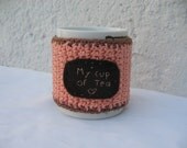 Coffee Cup or Mug COZY  - Flesh and Brown - My cup of tea -