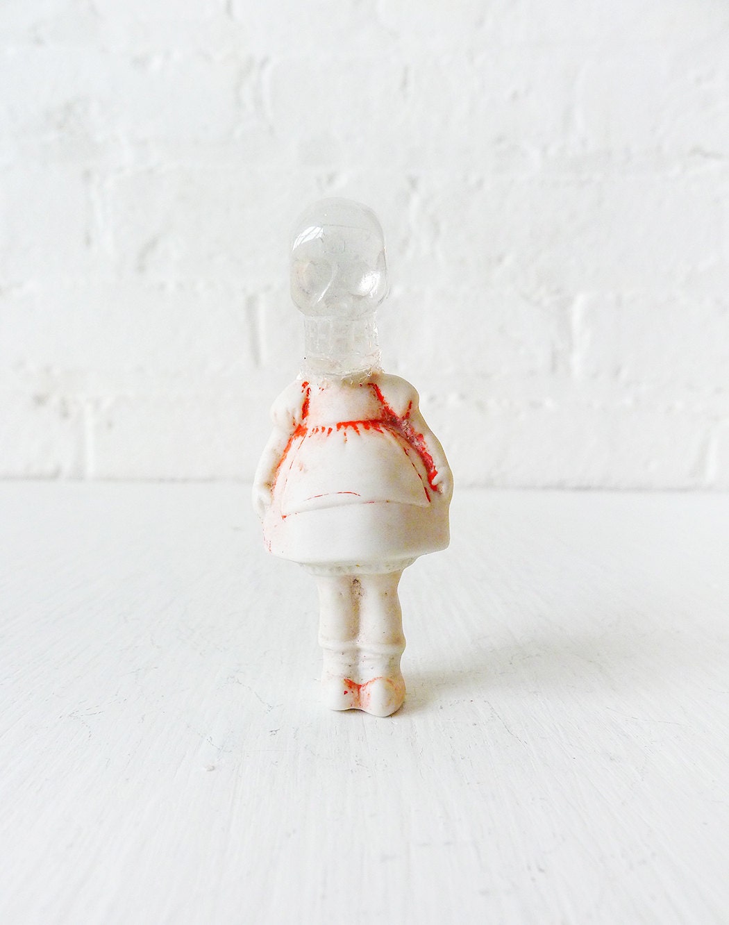 Little Miss Hissy Fit - Antique German Bisque Doll with Quartz Crystal Skull - Dismembered Enchantment Collection