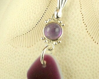 Eco Friendly GENUINE Santa Cruz Sea Glass Jewelry Rare Amethyst Purple Beauty