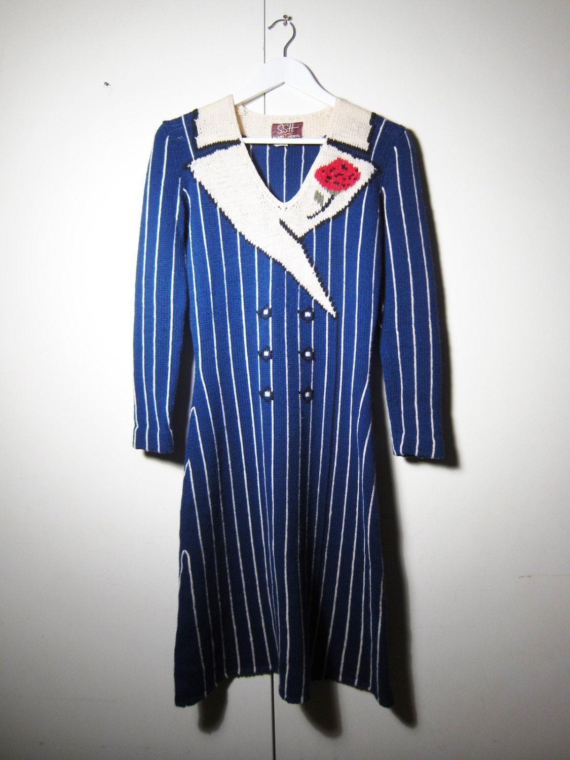 Trompe L'oeil Sweater Dress . Rare . 1970s