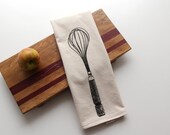 Whisk Flour Sack Towel - Deluxe Natural Tea Towel - Hand Screen Printed
