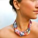 Neon Rose Statement Necklace - Fabric Scarf Jewelry
