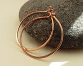 Smooth Copper Hoops. Shiny Pure Copper. 1 Inch Hoops. 18 Gauge Copper Hoops. Circle Earrings.