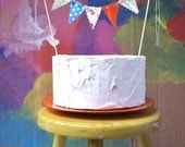 Cake Bunting Goldfish orange, light blue, lime and yellow Fun cake topper for birthdays, showers,