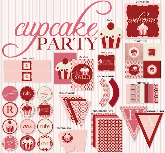 So Sweet Cupcake PRINTABLE Party by Love The Day
