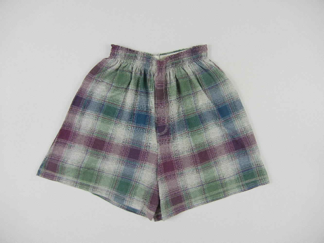 Vintage Shorts, Size Small, Comfortable, Grunge, Deadstock, Plaid, Casual