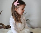 Modern bunny hair clip - Little girl hair clip - handmade hair accessories - pale pink bunny - girls and toddlers
