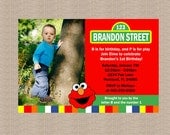 Elmo Birthday Party Invitation - Inspired by Sesame Street Elmo