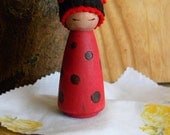 Lady Bug Birthday Doll, Birthday Queen, Summer Doll, Queen Lady Bird, Lady Bug, Waldorf Birthday, Waldorf Gnome, Wooden Doll