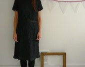 1960's Black Wiggle Shift Dress Size Medium