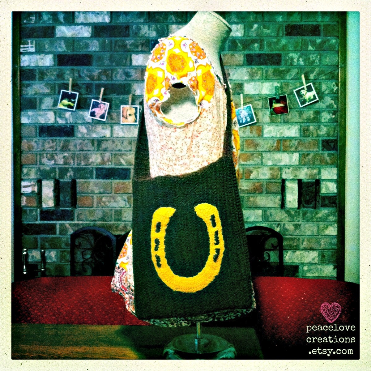 Horseshoe Bag Crocheted Felted
