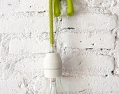 Textile cable lamp with switch and plug - green
