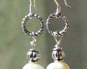 Paris Pearl and Silver Earrings