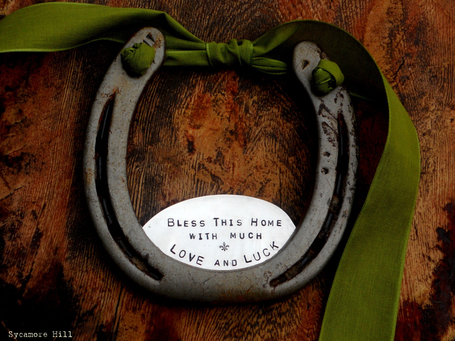 The Fleur De Lis Love and Luck Horseshoe - Traditional Symbol of Good Luck Handmade Original by Sycamore Hill
