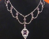 Amethyst purple Victorian Steampunk necklace N021