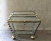 v i n t a g e brass and glass display box